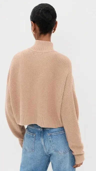 Staud Cropped Hampton Sweater Camel L | Thumbnail 3 Staud Cropped Hampton Sweater Camel L | Thumbnail 3
