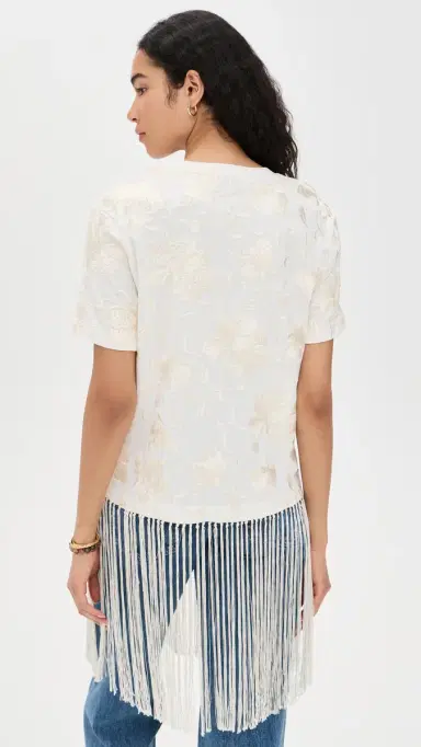 Sea Rafina Eyelet Embellished T-Shirt with Fringe White | Thumbnail 3 Sea Rafina Eyelet Embellished T-Shirt with Fringe White | Thumbnail 3