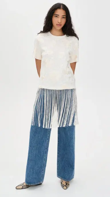 Sea Rafina Eyelet Embellished T-Shirt with Fringe White | Thumbnail 5 Sea Rafina Eyelet Embellished T-Shirt with Fringe White | Thumbnail 5