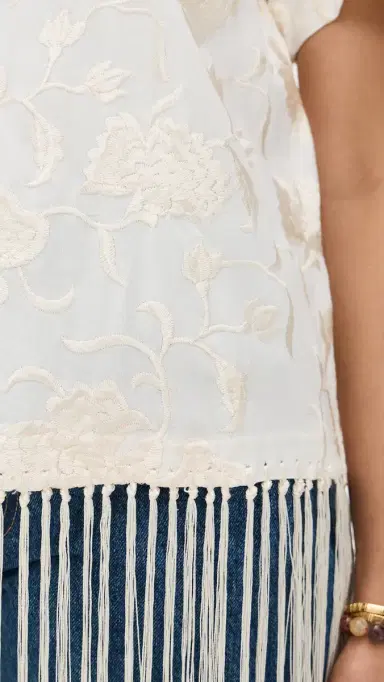 Sea Rafina Eyelet Embellished T-Shirt with Fringe White | Thumbnail 6 Sea Rafina Eyelet Embellished T-Shirt with Fringe White | Thumbnail 6