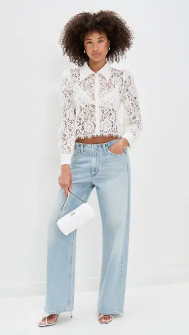 L'AGENCE Anita Lace Button Up Blouse | Thumbnail 5 L'AGENCE Anita Lace Button Up Blouse | Thumbnail 5