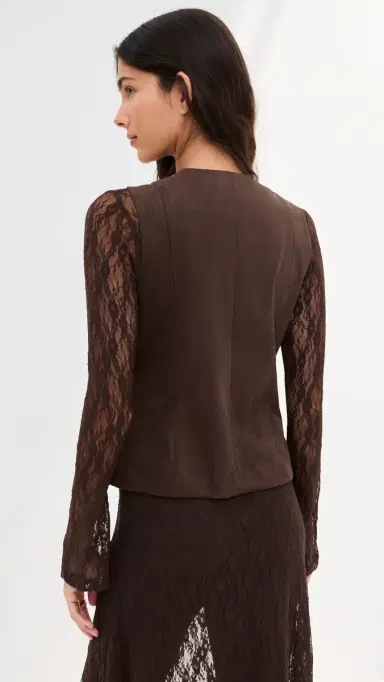 LE BOP Lottie Faux Suede Vest Coffee | Thumbnail 3 LE BOP Lottie Faux Suede Vest Coffee | Thumbnail 3