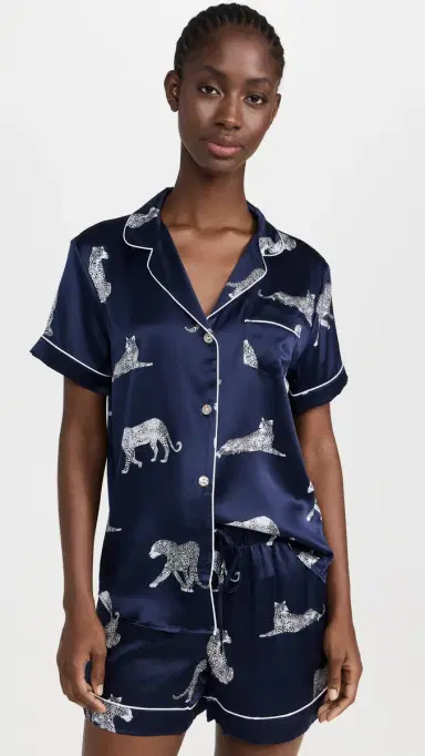 Petite Plume ilk Panthere de Nuit Classic Shorts Pajama et Navy | Thumbnail 2 Petite Plume ilk Panthere de Nuit Classic Shorts Pajama et Navy | Thumbnail 2