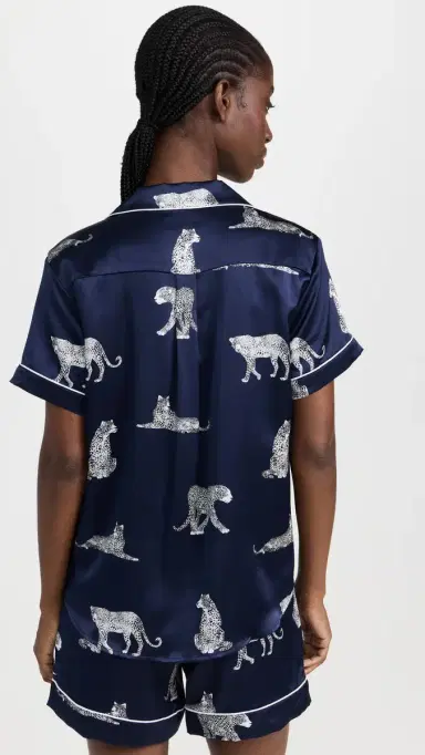 Petite Plume ilk Panthere de Nuit Classic Shorts Pajama et Navy | Thumbnail 3 Petite Plume ilk Panthere de Nuit Classic Shorts Pajama et Navy | Thumbnail 3