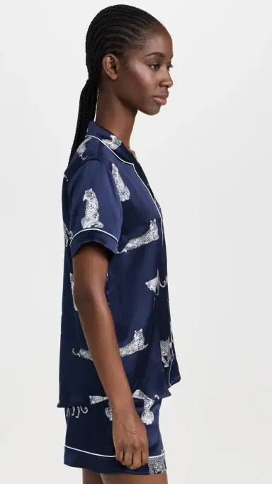 Petite Plume ilk Panthere de Nuit Classic Shorts Pajama et Navy | Thumbnail 4 Petite Plume ilk Panthere de Nuit Classic Shorts Pajama et Navy | Thumbnail 4