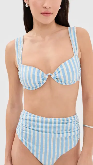 Simkhai Anniston Bikini Top Hydrangea Blue Stripe | Thumbnail 2 Simkhai Anniston Bikini Top Hydrangea Blue Stripe | Thumbnail 2