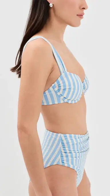 Simkhai Anniston Bikini Top Hydrangea Blue Stripe | Thumbnail 4 Simkhai Anniston Bikini Top Hydrangea Blue Stripe | Thumbnail 4