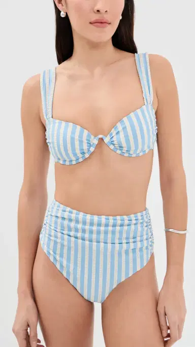 Simkhai Anniston Bikini Top Hydrangea Blue Stripe | Thumbnail 5 Simkhai Anniston Bikini Top Hydrangea Blue Stripe | Thumbnail 5