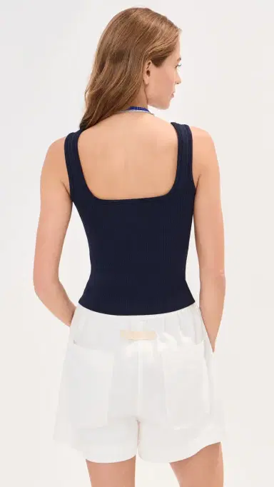 LE BOP Lucie Ringer Cropped Tank Navy | Thumbnail 3 LE BOP Lucie Ringer Cropped Tank Navy | Thumbnail 3