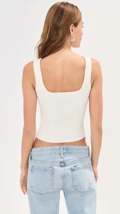 LE BOP Lucie Ringer Cropped Tank White | Thumbnail 3 LE BOP Lucie Ringer Cropped Tank White | Thumbnail 3