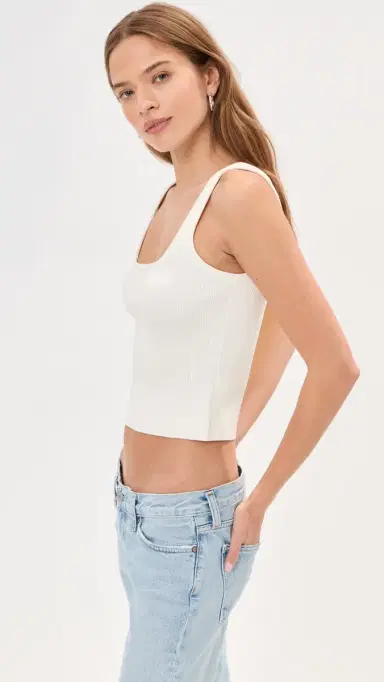 LE BOP Lucie Ringer Cropped Tank White | Thumbnail 4 LE BOP Lucie Ringer Cropped Tank White | Thumbnail 4