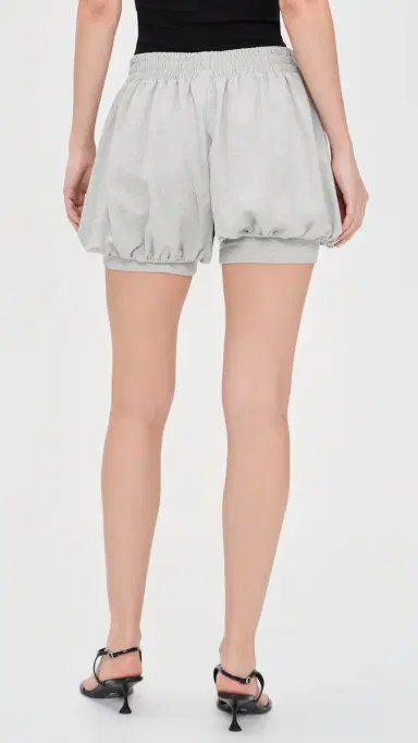 Norma Kamali Boyfriend Bubble horts Light Heather Grey | Thumbnail 3 Norma Kamali Boyfriend Bubble horts Light Heather Grey | Thumbnail 3