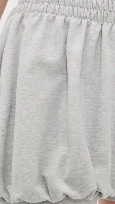 Norma Kamali Boyfriend Bubble horts Light Heather Grey | Thumbnail 6 Norma Kamali Boyfriend Bubble horts Light Heather Grey | Thumbnail 6