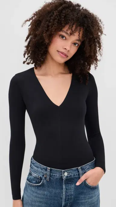 Commando Prima Ballet Deep V Thong Bodysuit Black One Size | Thumbnail 2 Commando Prima Ballet Deep V Thong Bodysuit Black One Size | Thumbnail 2