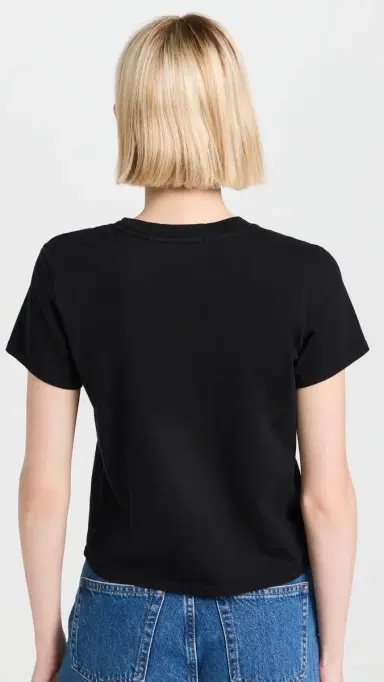 perfectwhitetee Springsteen Supima Cotton Baby Tee True Black | Thumbnail 3 perfectwhitetee Springsteen Supima Cotton Baby Tee True Black | Thumbnail 3
