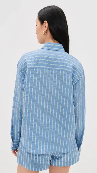 La Ligne Oversized Button Down hirt Chambray tripe | Thumbnail 3 La Ligne Oversized Button Down hirt Chambray tripe | Thumbnail 3