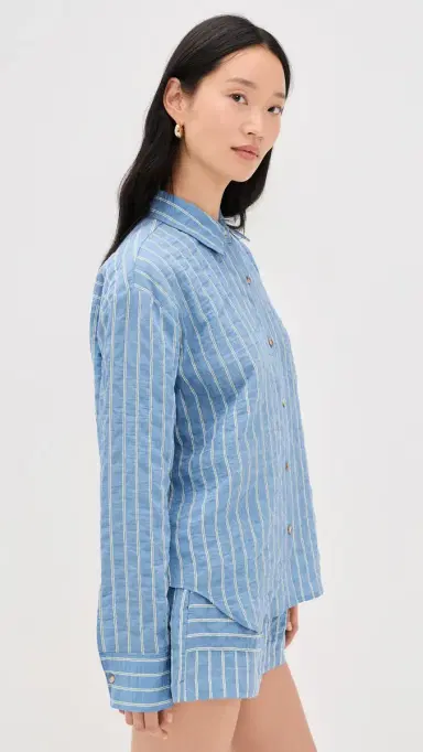 La Ligne Oversized Button Down hirt Chambray tripe | Thumbnail 4 La Ligne Oversized Button Down hirt Chambray tripe | Thumbnail 4