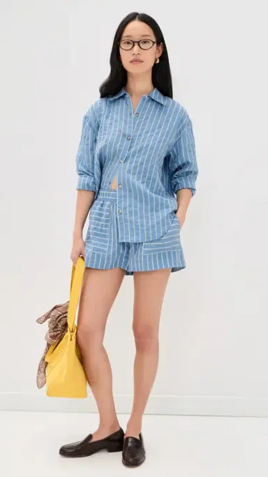 La Ligne Oversized Button Down hirt Chambray tripe | Thumbnail 5 La Ligne Oversized Button Down hirt Chambray tripe | Thumbnail 5