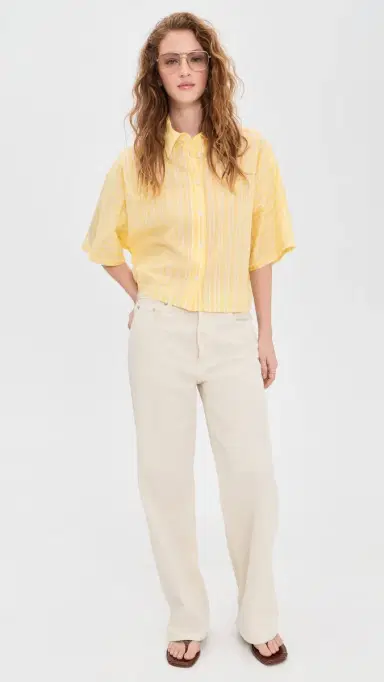 AGOLDE Merrin Shirt Wirrel tripe/Lemon Drop/Cream | Thumbnail 5 AGOLDE Merrin Shirt Wirrel tripe/Lemon Drop/Cream | Thumbnail 5