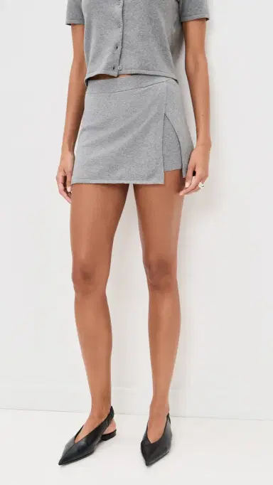 LE BOP Cotton Skort Heather Grey | Thumbnail 2 LE BOP Cotton Skort Heather Grey | Thumbnail 2