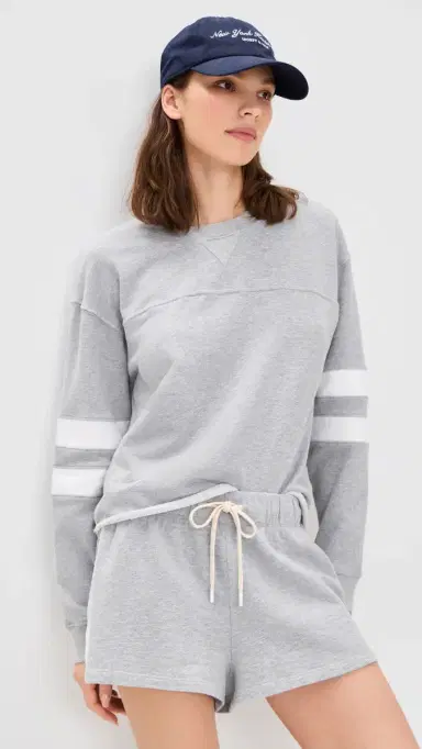Year of Ours Varisty Sweatshirt Heather Grey Wh | Thumbnail 2 Year of Ours Varisty Sweatshirt Heather Grey Wh | Thumbnail 2