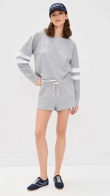 Year of Ours Varisty Sweatshirt Heather Grey Wh | Thumbnail 5 Year of Ours Varisty Sweatshirt Heather Grey Wh | Thumbnail 5