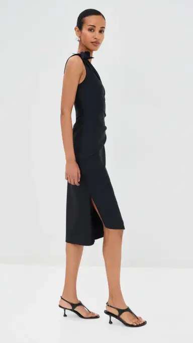 Coperni Asymmetric ini Flower Gown Black | Thumbnail 4 Coperni Asymmetric ini Flower Gown Black | Thumbnail 4