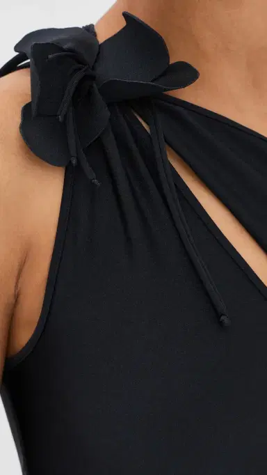 Coperni Asymmetric ini Flower Gown Black | Thumbnail 6 Coperni Asymmetric ini Flower Gown Black | Thumbnail 6