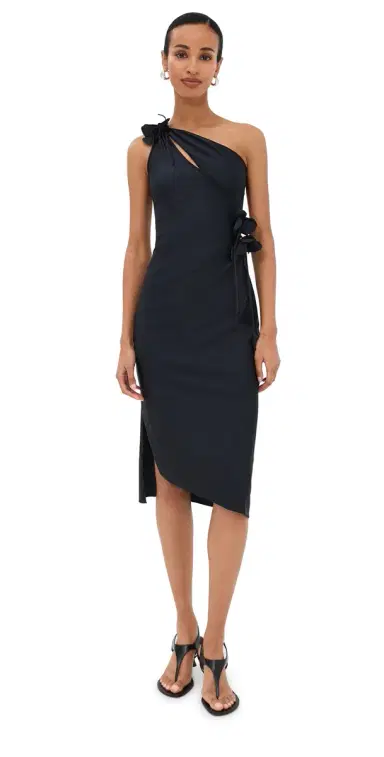 Coperni Asymmetric ini Flower Gown Black | Thumbnail 1 Coperni Asymmetric ini Flower Gown Black | Thumbnail 1