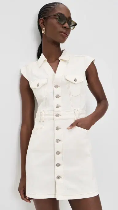 PAIGE Jaxsyn Denim Dress Toasted Ecru | Thumbnail 2 PAIGE Jaxsyn Denim Dress Toasted Ecru | Thumbnail 2
