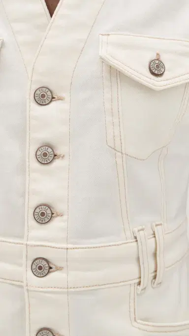 PAIGE Jaxsyn Denim Dress Toasted Ecru | Thumbnail 6 PAIGE Jaxsyn Denim Dress Toasted Ecru | Thumbnail 6
