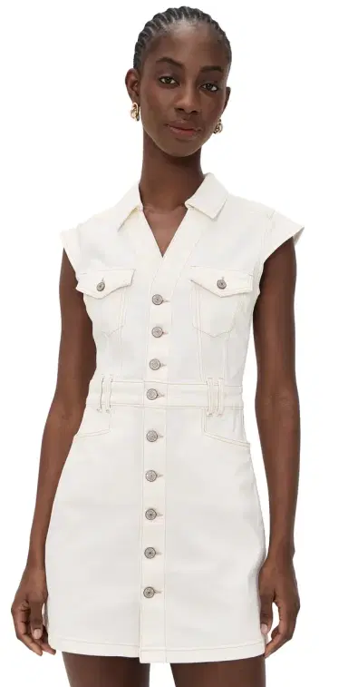 PAIGE Jaxsyn Denim Dress Toasted Ecru | Thumbnail 1 PAIGE Jaxsyn Denim Dress Toasted Ecru | Thumbnail 1