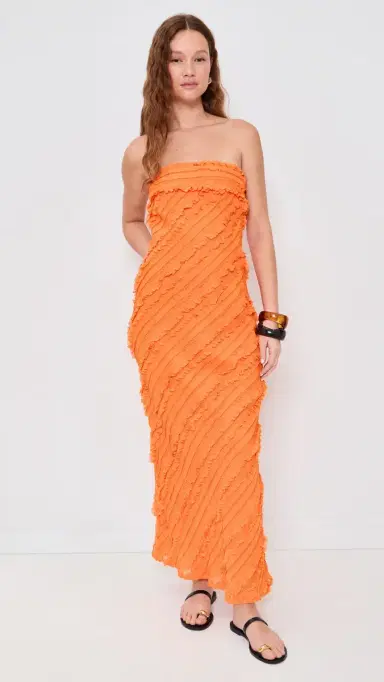 endless rose trapless Ruffled Maxi Dress Orange | Thumbnail 2 endless rose trapless Ruffled Maxi Dress Orange | Thumbnail 2