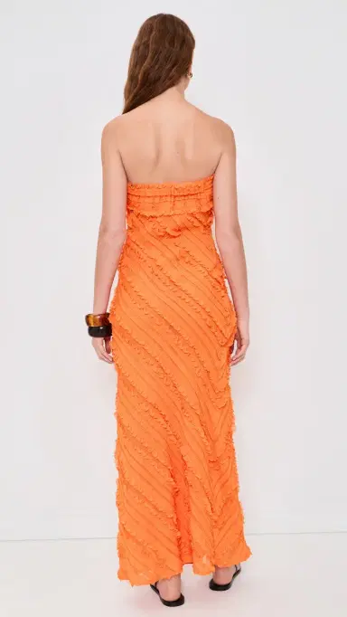 endless rose trapless Ruffled Maxi Dress Orange | Thumbnail 3 endless rose trapless Ruffled Maxi Dress Orange | Thumbnail 3