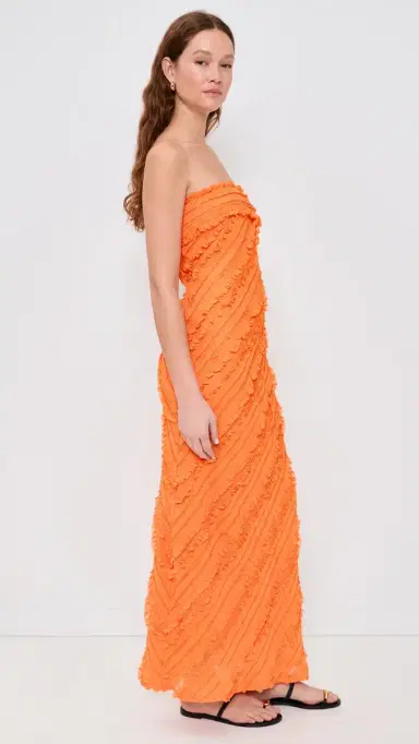 endless rose trapless Ruffled Maxi Dress Orange | Thumbnail 4 endless rose trapless Ruffled Maxi Dress Orange | Thumbnail 4