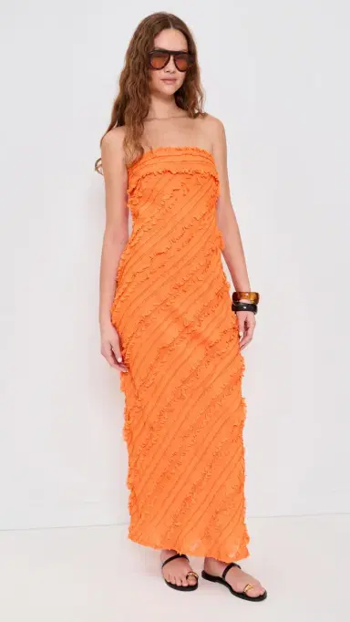 endless rose trapless Ruffled Maxi Dress Orange | Thumbnail 5 endless rose trapless Ruffled Maxi Dress Orange | Thumbnail 5