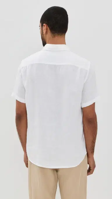 Faherty Palma Basketweave Linen Shirt White | Thumbnail 3 Faherty Palma Basketweave Linen Shirt White | Thumbnail 3