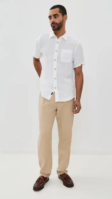 Faherty Palma Basketweave Linen Shirt White | Thumbnail 5 Faherty Palma Basketweave Linen Shirt White | Thumbnail 5