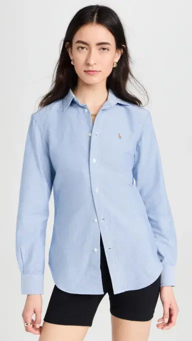 Polo Ralph Lauren Cotton Oxford Long Sleeve Button Down Shirt Blue | Thumbnail 2 Polo Ralph Lauren Cotton Oxford Long Sleeve Button Down Shirt Blue | Thumbnail 2