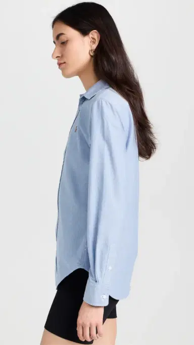 Polo Ralph Lauren Cotton Oxford Long Sleeve Button Down Shirt Blue | Thumbnail 4 Polo Ralph Lauren Cotton Oxford Long Sleeve Button Down Shirt Blue | Thumbnail 4