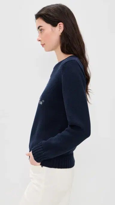 Sporty & Rich Vendome Knitted Sweater Dark Navy | Thumbnail 4 Sporty & Rich Vendome Knitted Sweater Dark Navy | Thumbnail 4