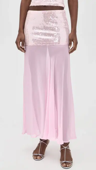 Runaway the Label Adeluna Sheer Bottom Maxi Skirt Light Pink | Thumbnail 2 Runaway the Label Adeluna Sheer Bottom Maxi Skirt Light Pink | Thumbnail 2