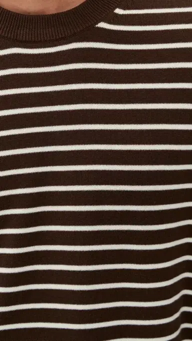Madewell Core Cotton Long Sleeve Crew Sweater Dark Mocha tripe | Thumbnail 6 Madewell Core Cotton Long Sleeve Crew Sweater Dark Mocha tripe | Thumbnail 6