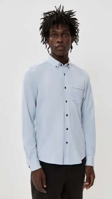 Rhone Effortless Oxford Button Down Shirt Blue Pearl Heather | Thumbnail 2 Rhone Effortless Oxford Button Down Shirt Blue Pearl Heather | Thumbnail 2