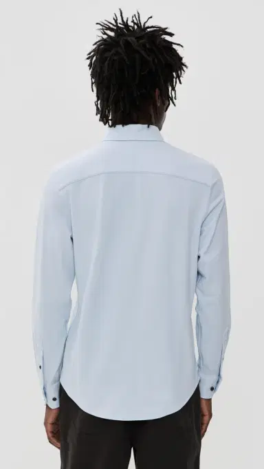Rhone Effortless Oxford Button Down Shirt Blue Pearl Heather | Thumbnail 3 Rhone Effortless Oxford Button Down Shirt Blue Pearl Heather | Thumbnail 3