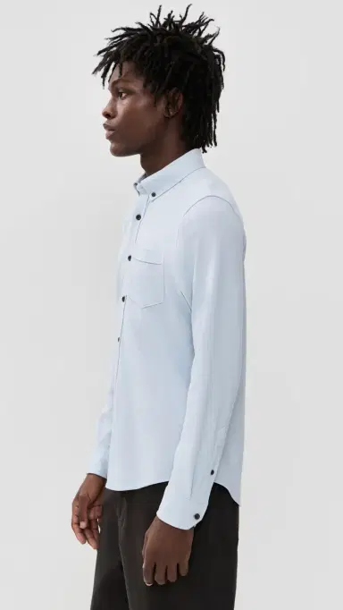 Rhone Effortless Oxford Button Down Shirt Blue Pearl Heather | Thumbnail 4 Rhone Effortless Oxford Button Down Shirt Blue Pearl Heather | Thumbnail 4