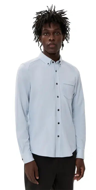 Rhone Effortless Oxford Button Down Shirt Blue Pearl Heather | Thumbnail 1 Rhone Effortless Oxford Button Down Shirt Blue Pearl Heather | Thumbnail 1
