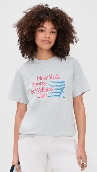 Sporty & Rich New York Motion T-Shirt Heather Gray | Thumbnail 2 Sporty & Rich New York Motion T-Shirt Heather Gray | Thumbnail 2