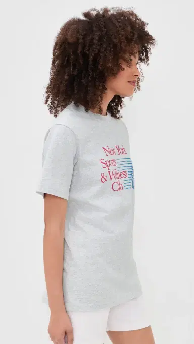 Sporty & Rich New York Motion T-Shirt Heather Gray | Thumbnail 4 Sporty & Rich New York Motion T-Shirt Heather Gray | Thumbnail 4