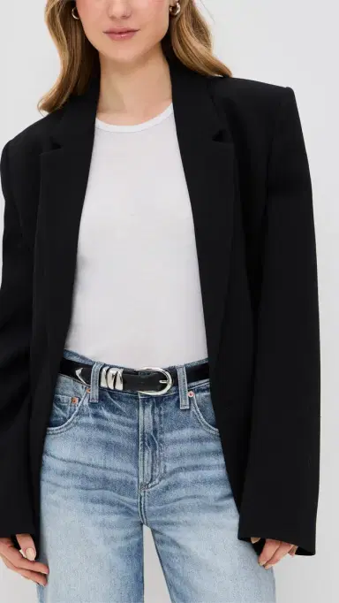Madewell Triple Metal Keeper Belt True Black L | Thumbnail 3 Madewell Triple Metal Keeper Belt True Black L | Thumbnail 3